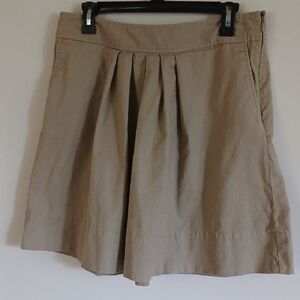 Ann Taylor Loft Sz 10 Tan Pleated Women's Mini Skirt